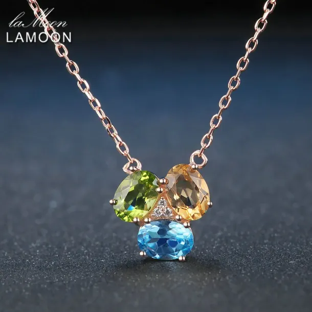 Citrine, Peridot and Topaz Pendant