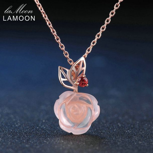Quartz Rose Pendant