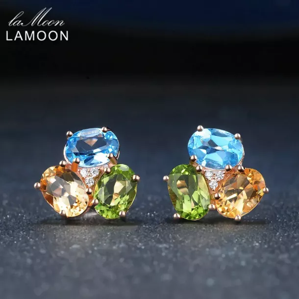 Multicoloured Gemstone Earrings