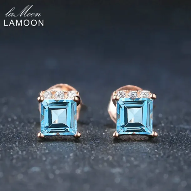 Blue Topaz Stud Earring