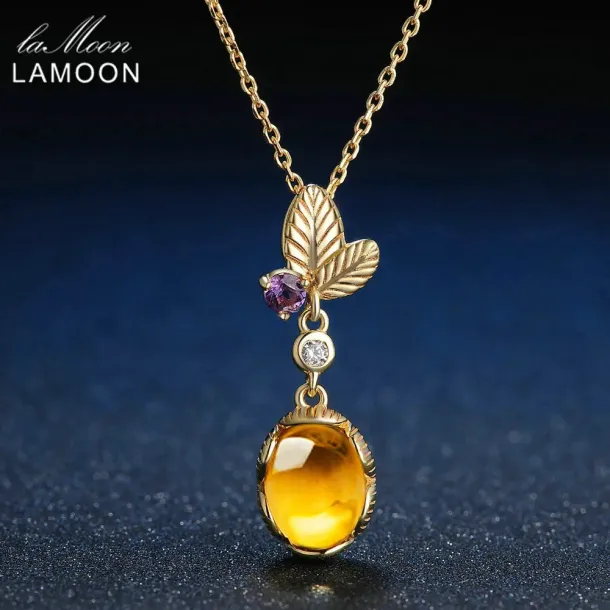 Citrine Leaf Necklace