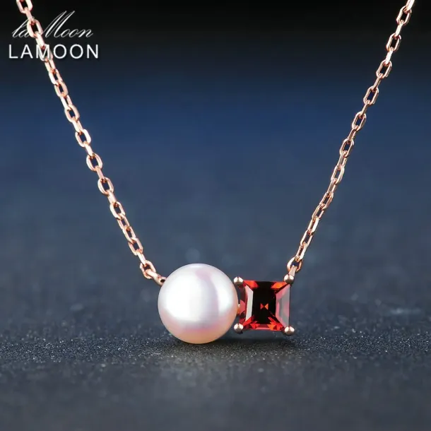 Red Garnet Pearl Necklace