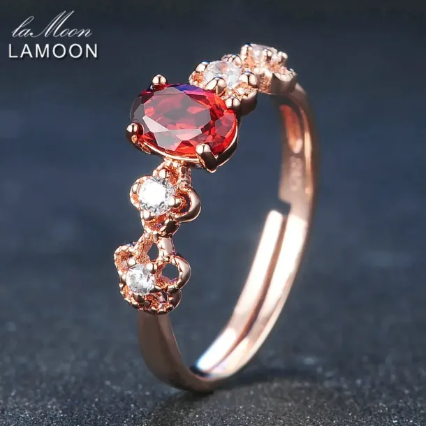 Red Garnet Adjustable Ring