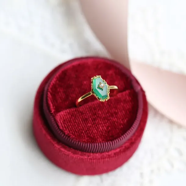 Green Chalcedony Vintage Ring