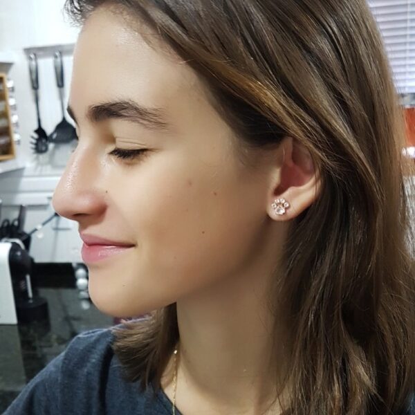 Quartz Cat Paw Earrings - Lamoon Jewelry