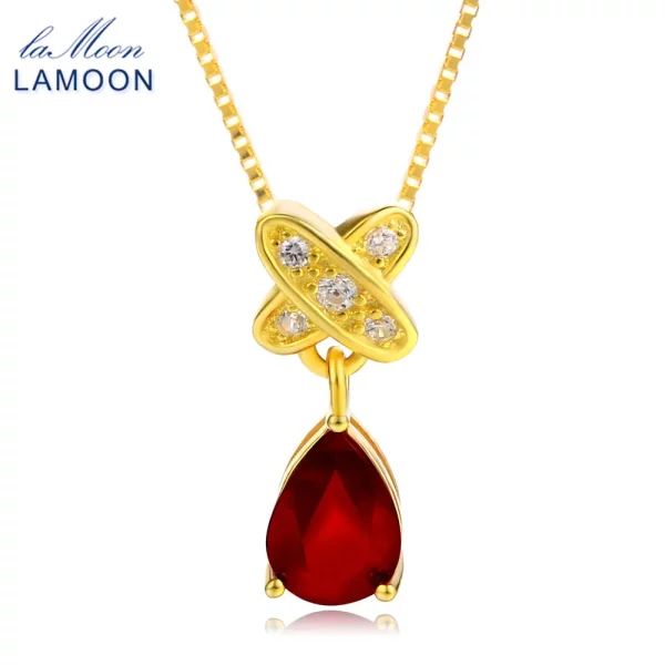 Ruby Water Drop Pendant