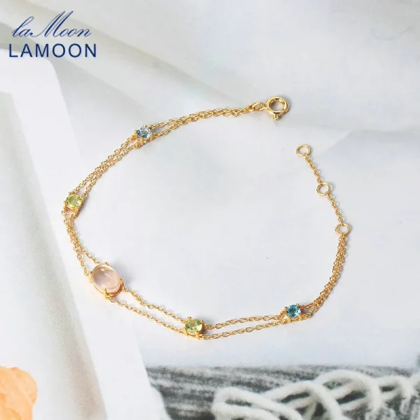 Rose Quartz and Blue Topaz Bracelet