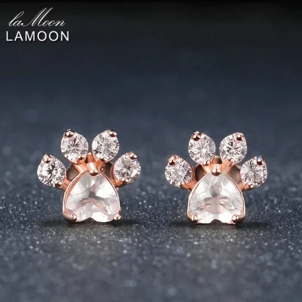 Quartz Cat Paw Earrings