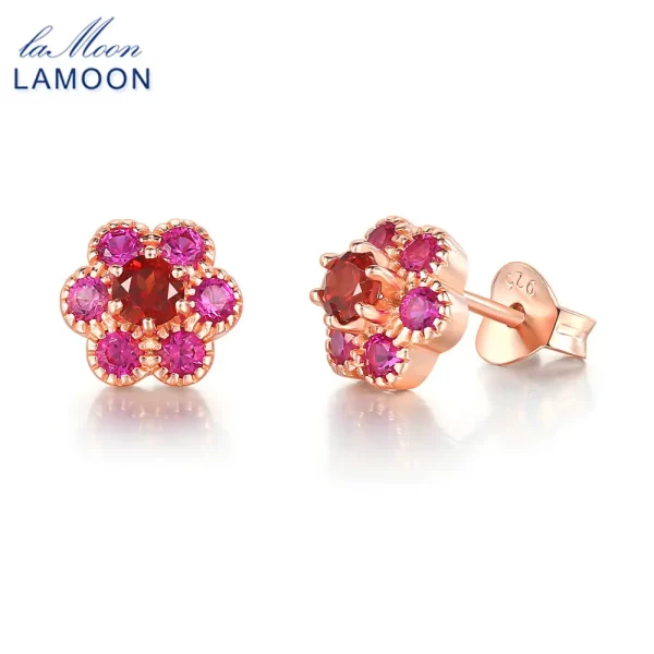 Garnet Flower Earrings