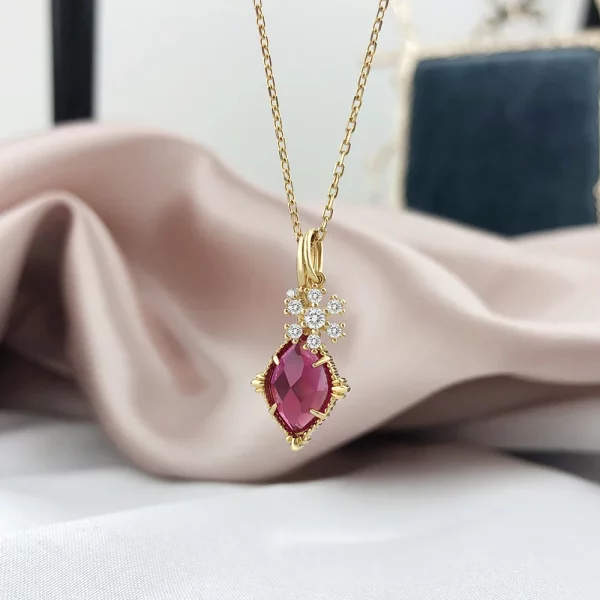Corundum and Snowflake Pendant
